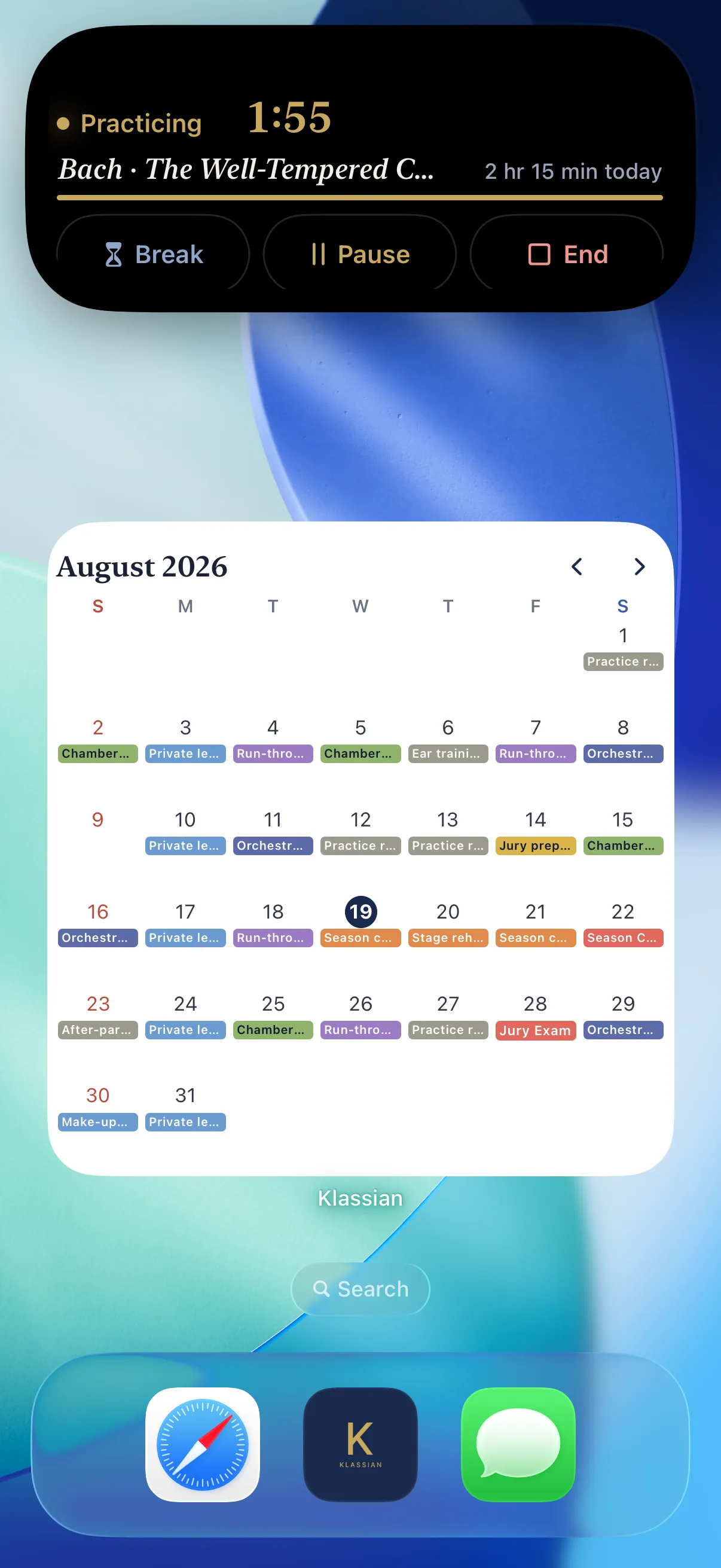 Controlling practice without opening the app